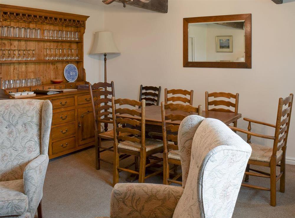 Characterful dining room at East Cottage in Booze, near Reeth, North Yorkshire