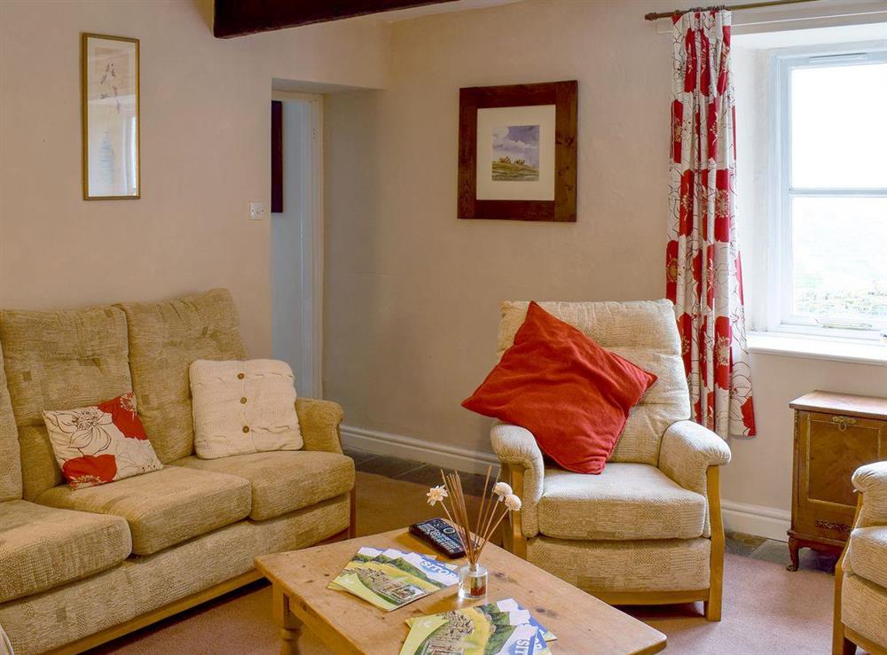 Comfortable living room at East Cottage in Booze, near Reeth, North Yorkshire