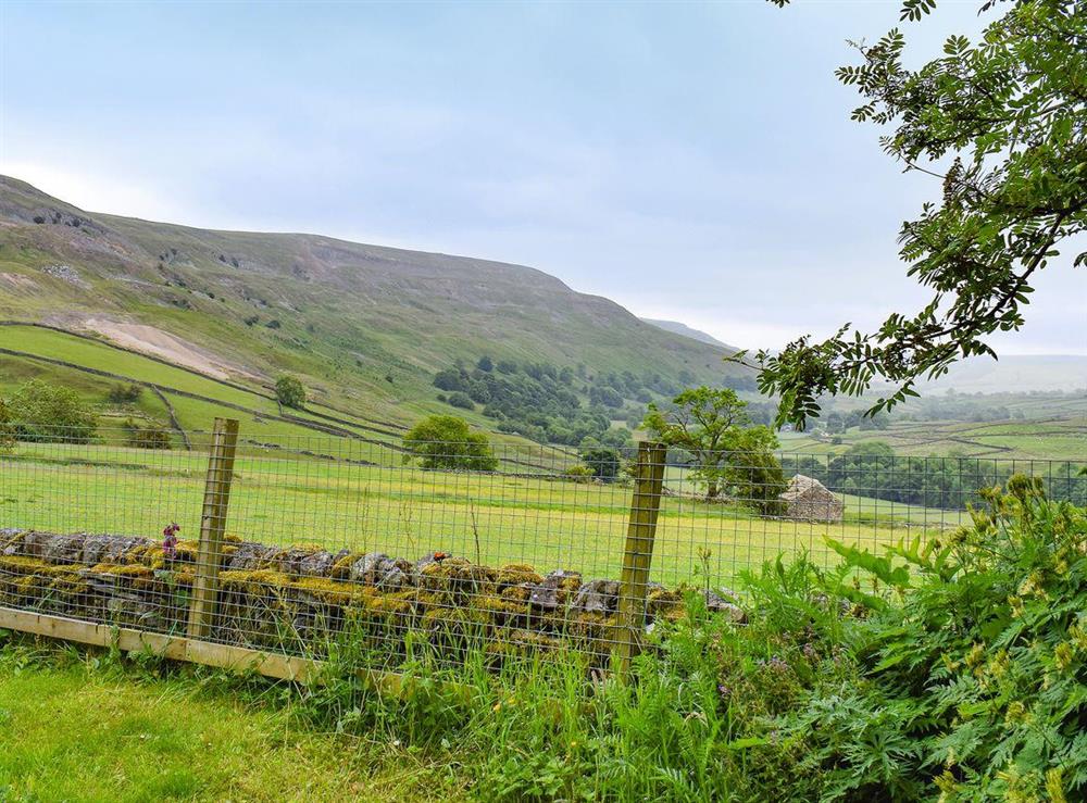 Fantastic far reaching views from the garden at East Cottage in Booze, near Reeth, North Yorkshire