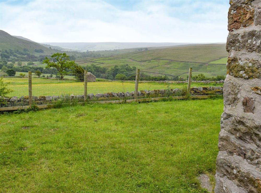 Wonderful countryside views from the garden at East Cottage in Booze, near Reeth, North Yorkshire