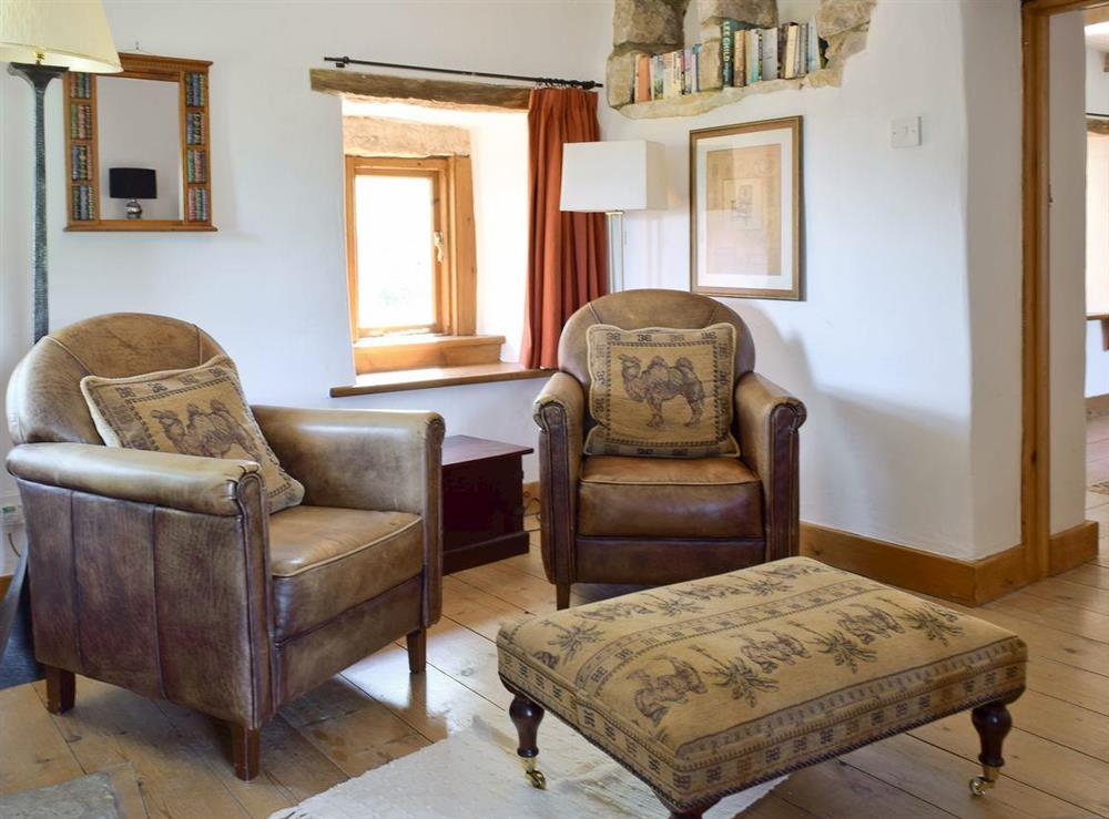 Quiet seating area on landing at East Cottage in Low Row near Reeth, North Yorkshire