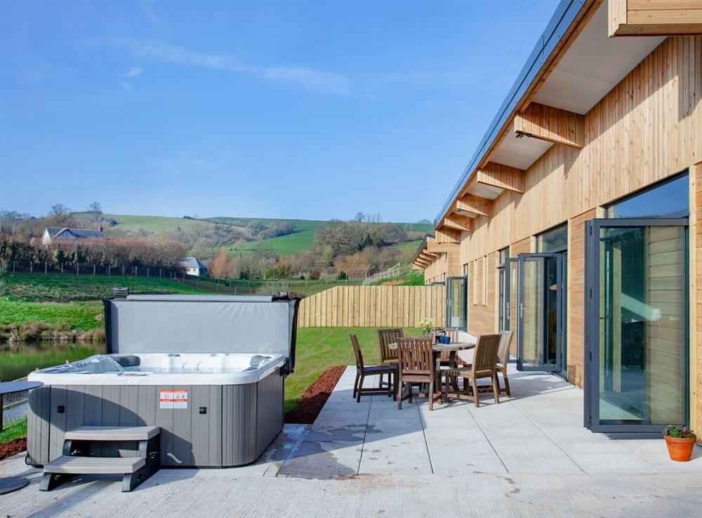 Patio (photo 2) at East Dunster Deer Farm – Kingfisher Lodge in Cadeleigh, Devon