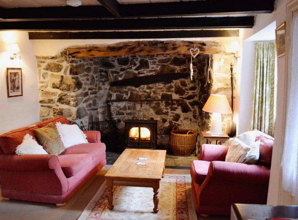 Living room at East End Cottage in Porthallow , Cornwall