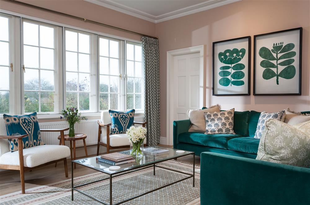 Exquisite finishing touches and beautiful views from the sitting room at East House, Arley