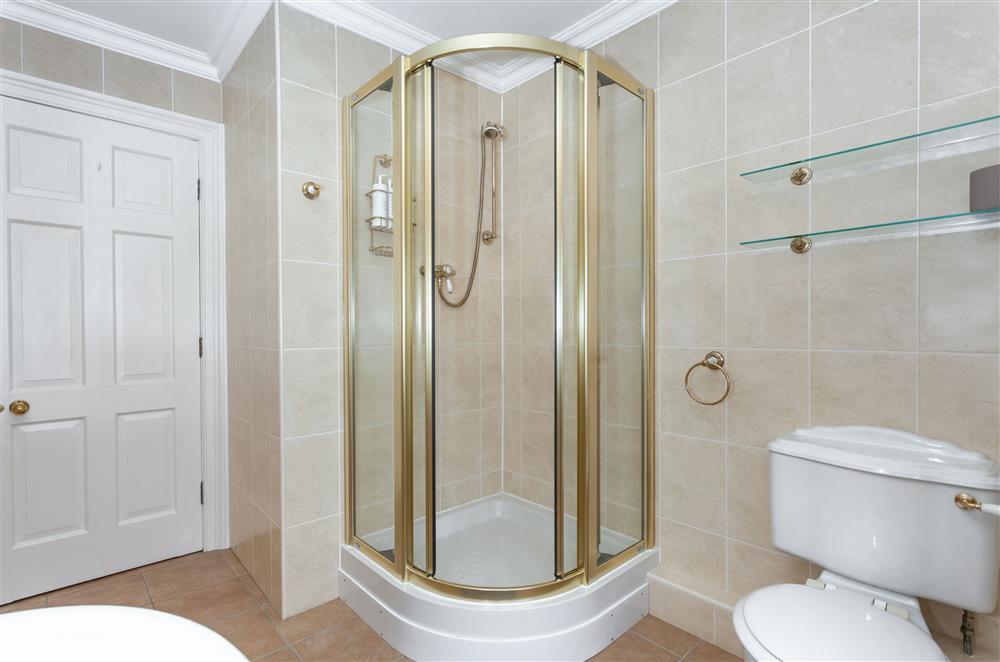 Family shower room with walk-in shower at East House, Arley