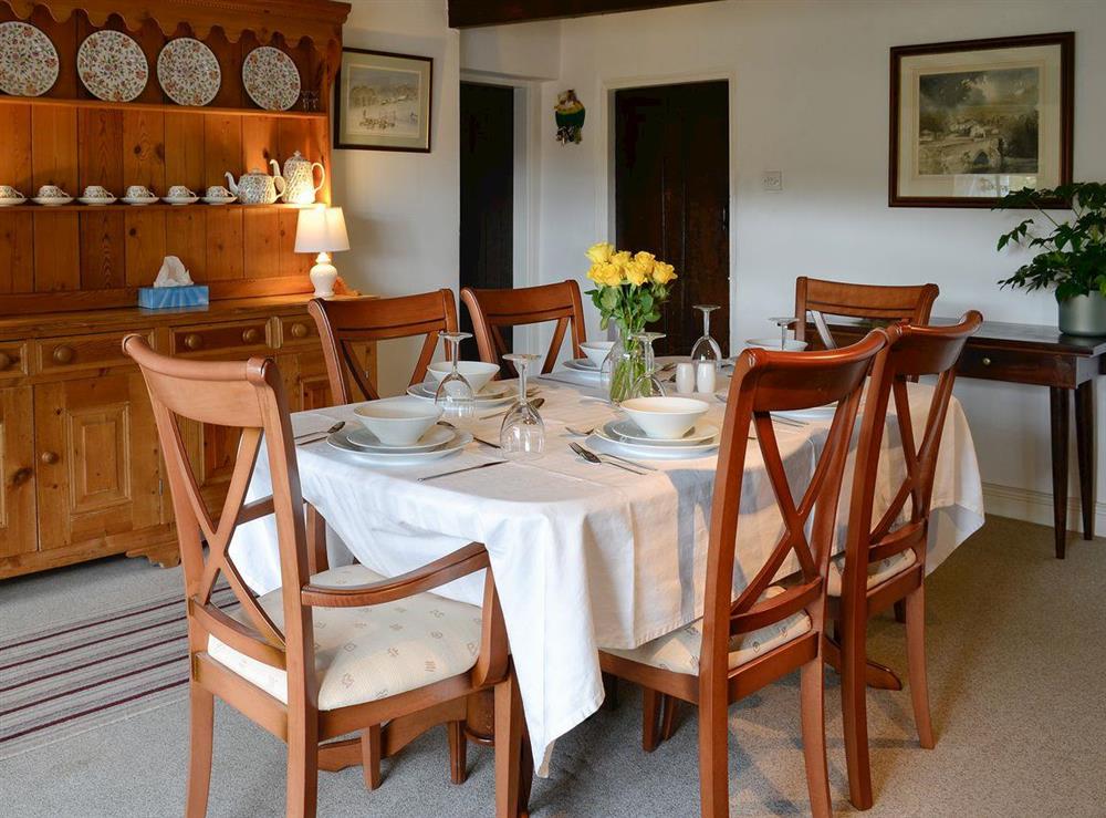 Dining area at East House Farm in Beckermonds, near Kettlewell, Yorkshire, North Yorkshire
