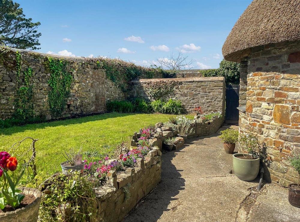 Patio at East Titchberry Cottage in Hartland, Devon