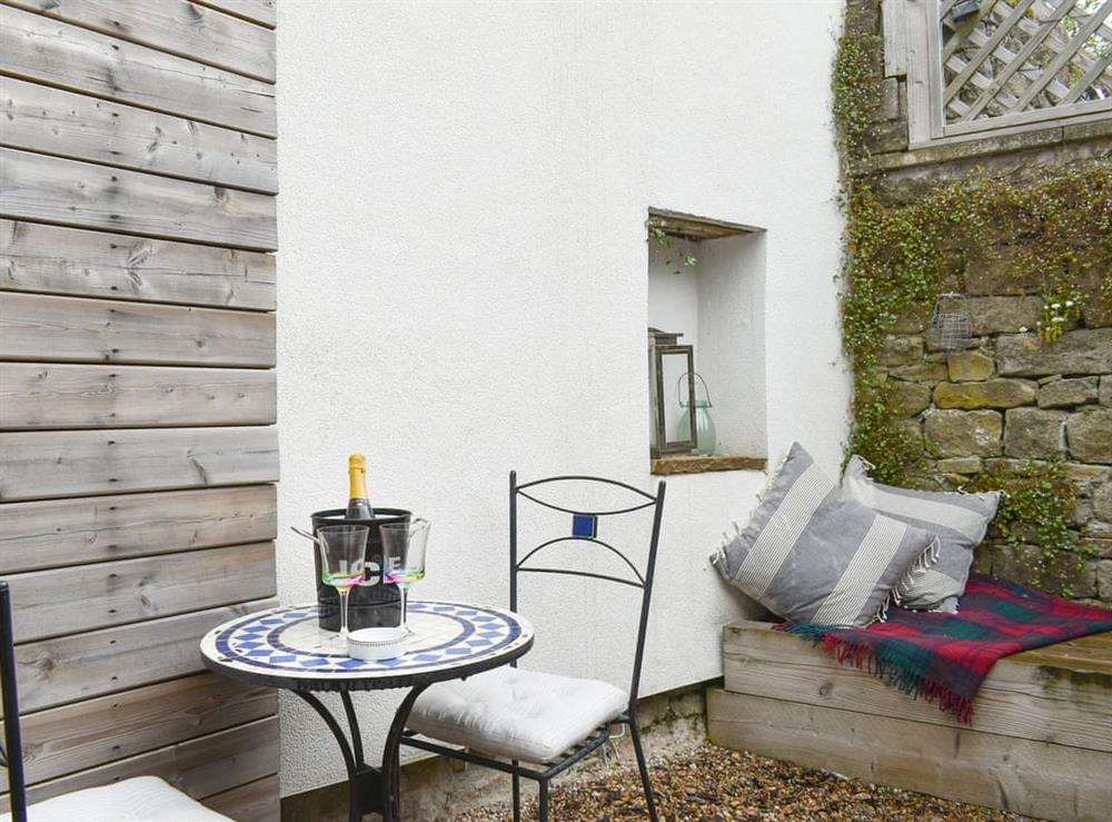 Charming sitting out area at Easter Cottage in Bamford, near Hope Valley, Derbyshire
