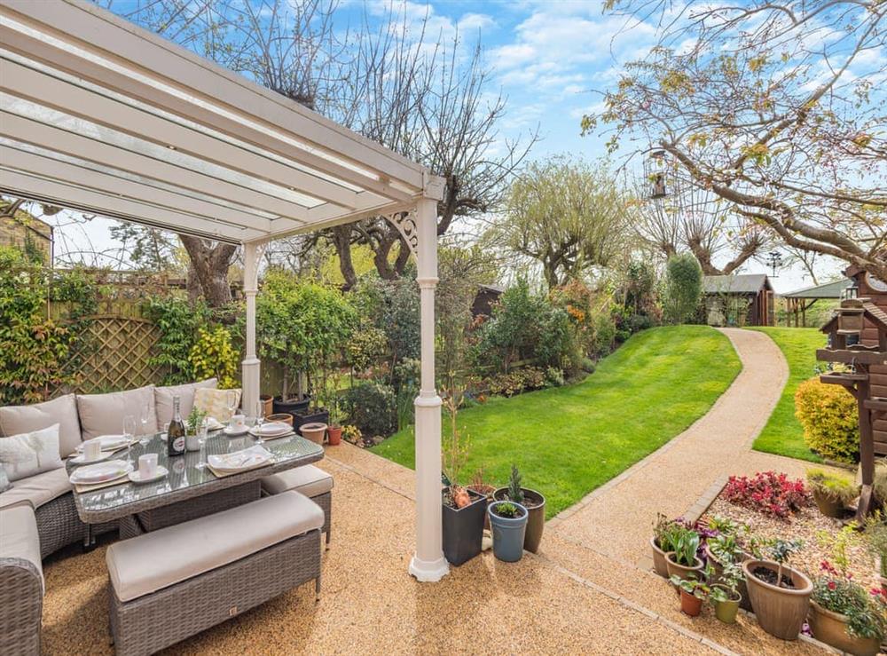 Terrace at Eastgate House in Deeping St James, near Peterborough, Lincolnshire