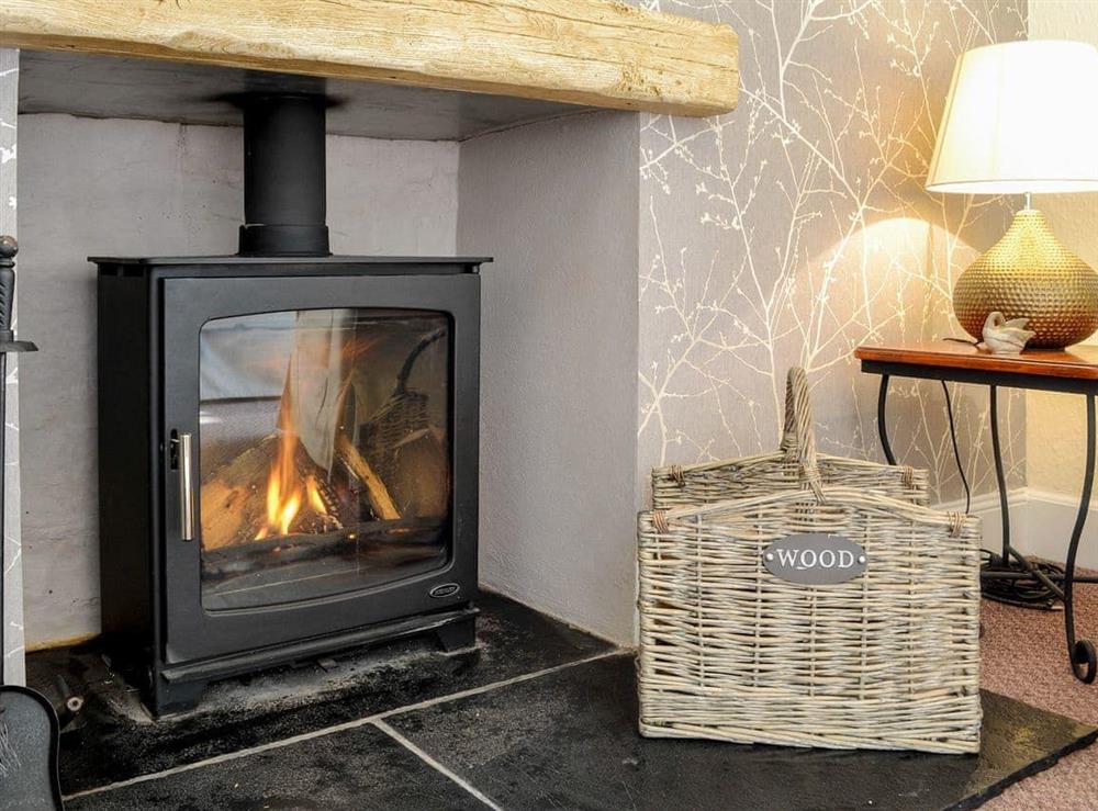 Warm and cosy wood burner at Eastpark Farmhouse in Caerlaverock, near Dumfries, Dumfries and Galloway, Dumfriesshire