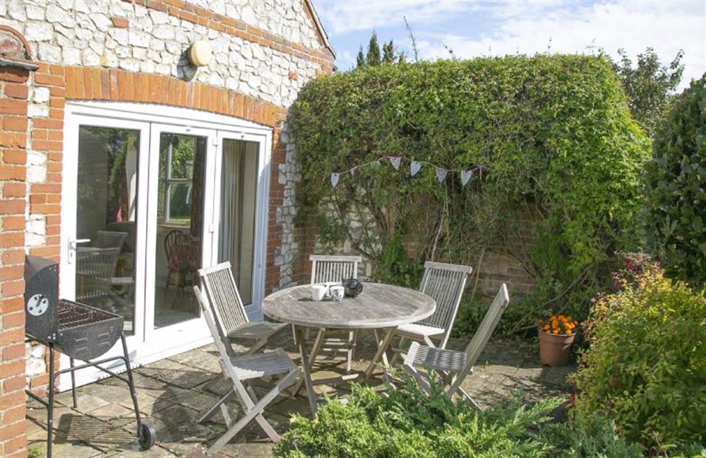 Patio and barbecue at Eaton Cottage, Thornham near Hunstanton