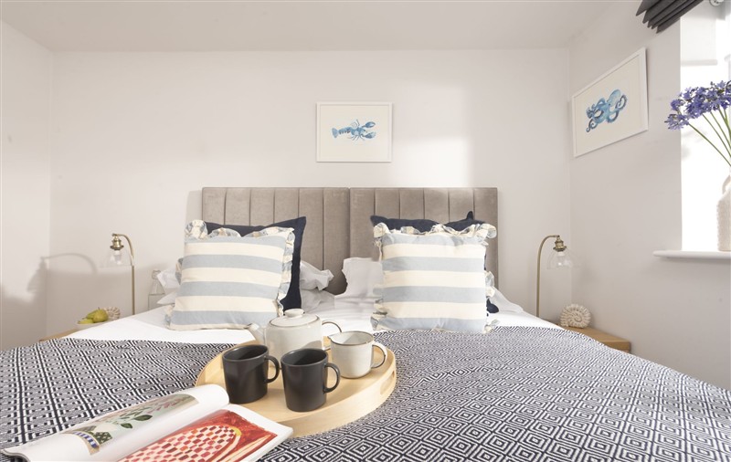One of the bedrooms at Ebbtide, Cornwall