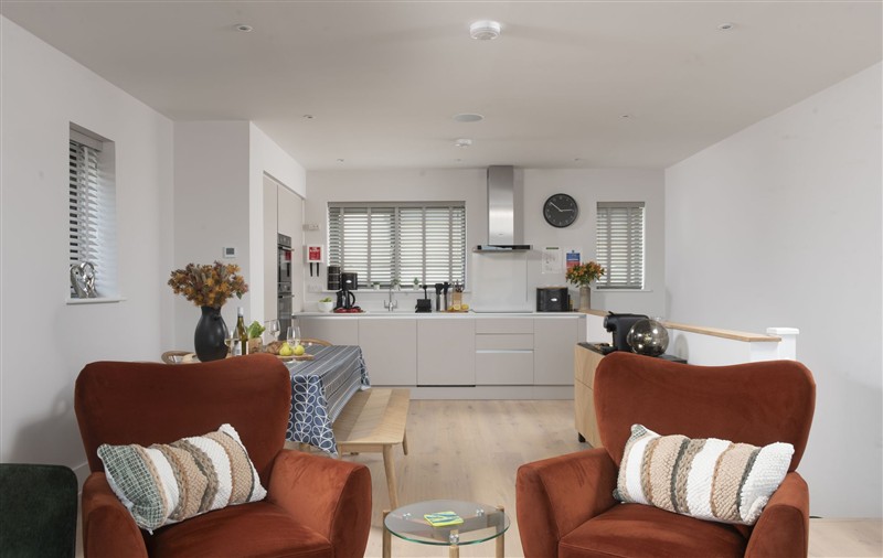 The living area at Ebbtide, Cornwall