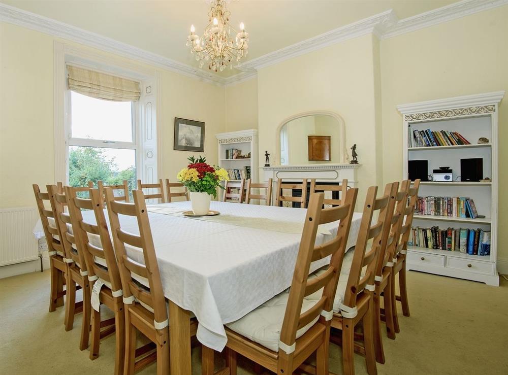 Dining room at Edderside Hall in Edderside, Nr Allonby, Cumbria., Great Britain