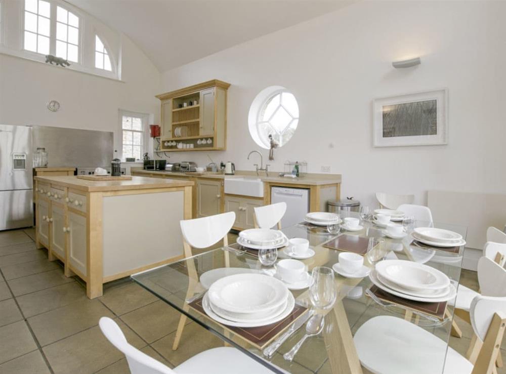 Informal dining area within large kitchen at Eden in Broughton, near Skipton, North Yorkshire