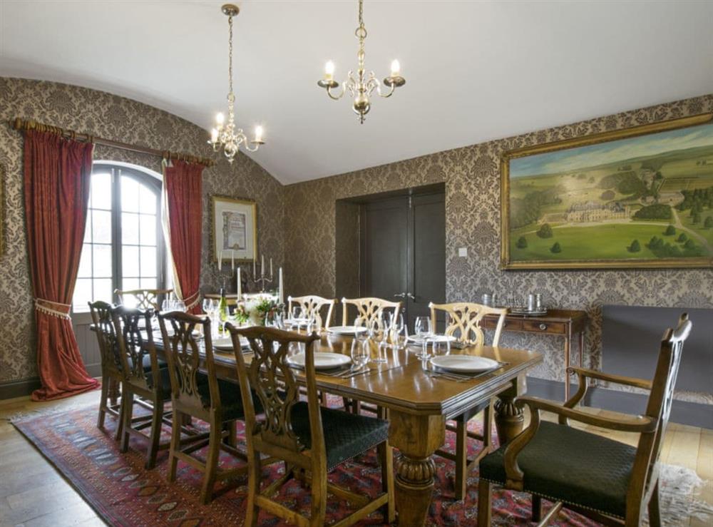 Richly decorated formal dining room at Eden in Broughton, near Skipton, North Yorkshire