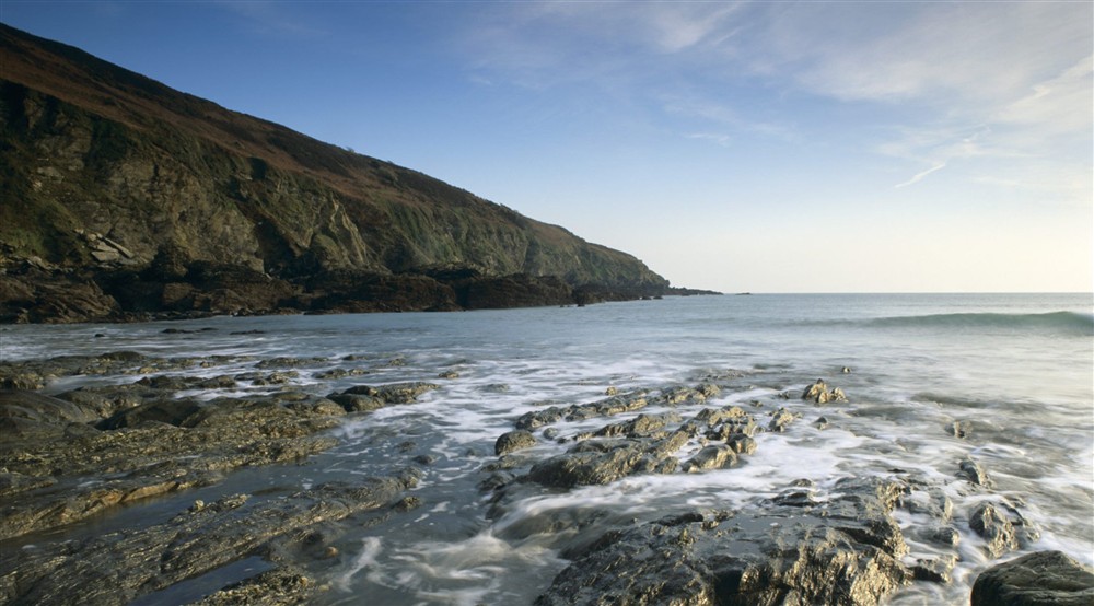 A view of nearby Hemmick Beach at Edgcumbe in St Austell, Cornwall