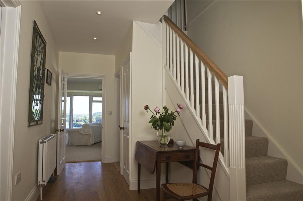 Lovely spacious hallway which leads to living areas and third bedroom and bathroom at Edinburgh House in , Salcombe