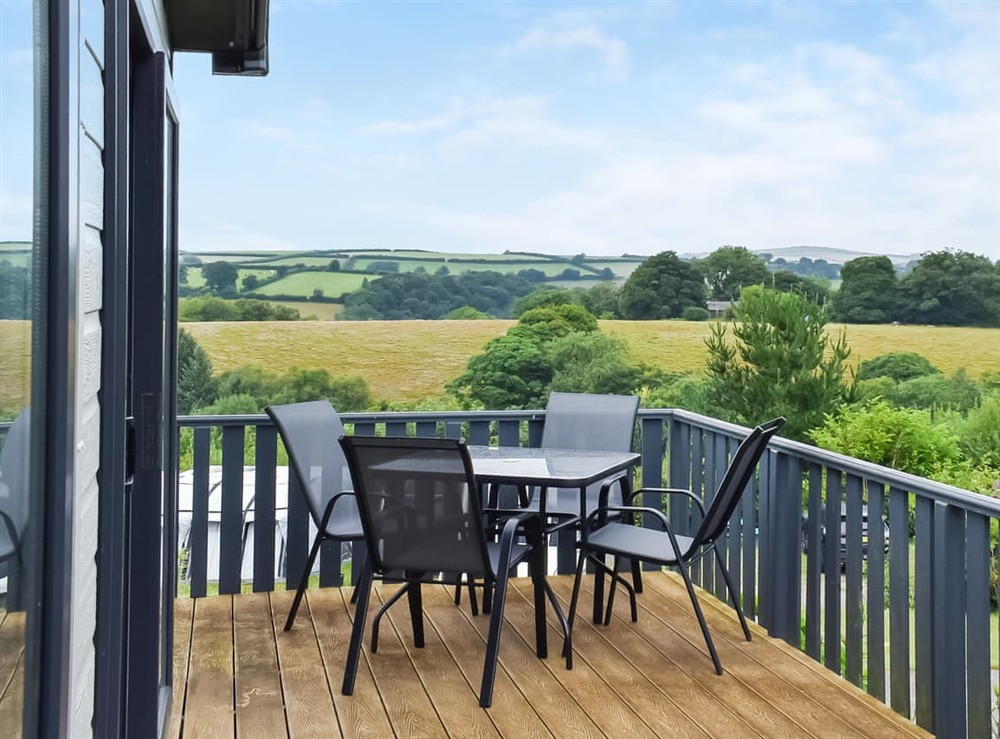 Decking at Edmonton Lodge in Doublebois, near Liskeard, Cornwall