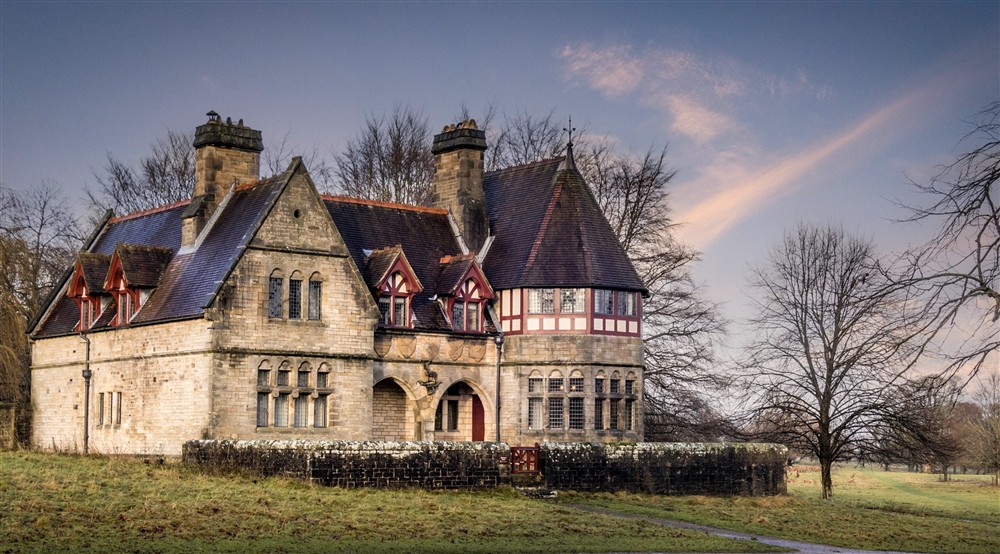 A view of the exterior of Choristers House in winter, Yorkshire at Egryn in Nr Barmouth, Gwynedd