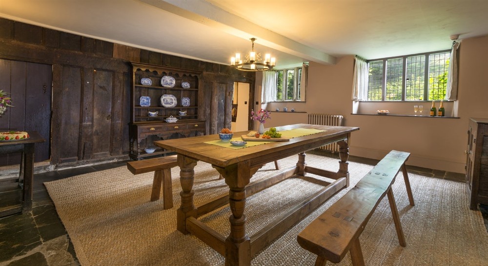 The medieval dining room at Egryn in Nr Barmouth, Gwynedd