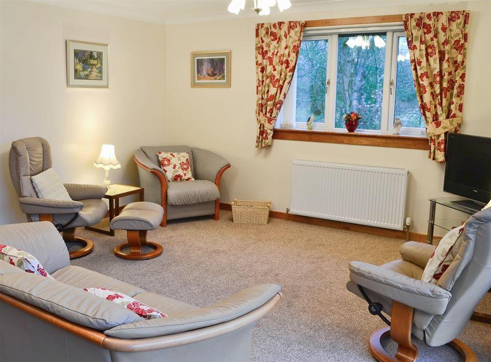 Living room at Eilean Donan in Kirknewton, West Lothian