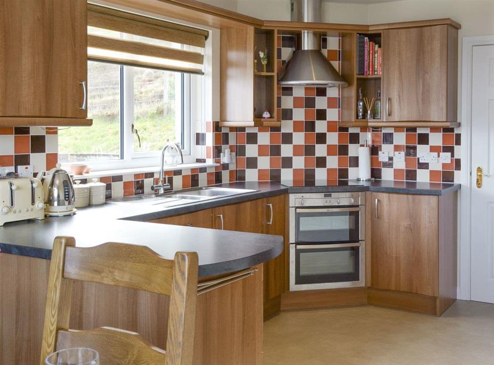 Fully appointed kitchen at Eilean View (Island View) in Inverasdale by Poolewe, Ross-Shire