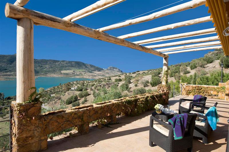Views from the terrace at El Dolmen de Alaju, Ronda and El Gastor, Spain