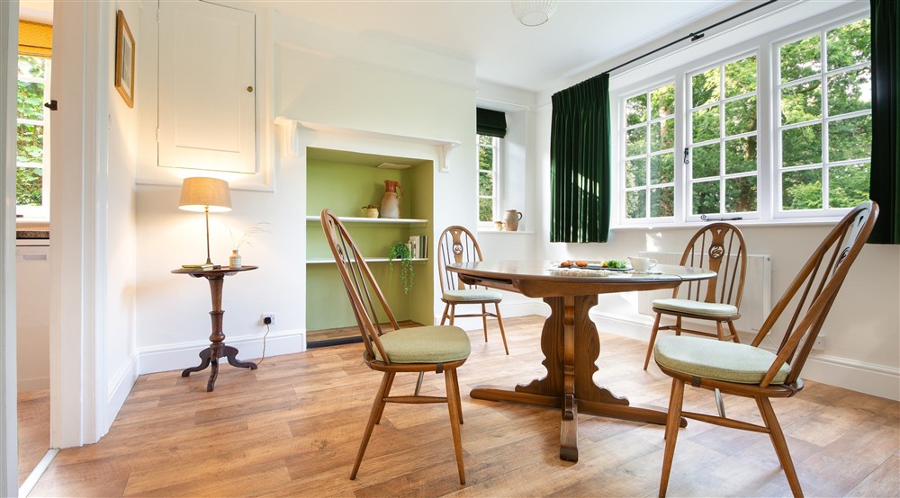 The dining room at Elbow Cottage in St Dominick, Cornwall