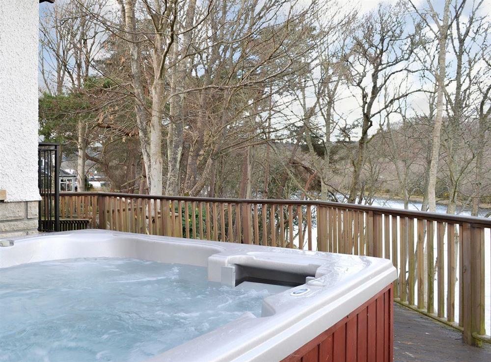 Relax in the hot tub with fine views at Eldoret in Inverness, Highlands, Inverness-Shire