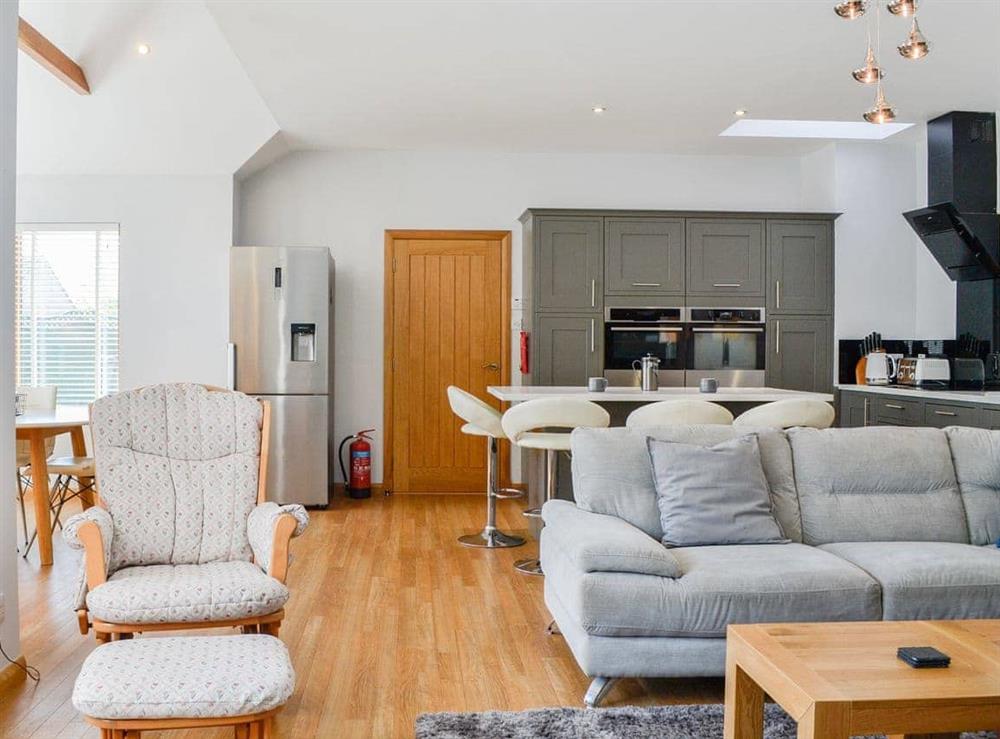 Open plan living space at Eleanor Cottage in Ballater, Aberdeenshire