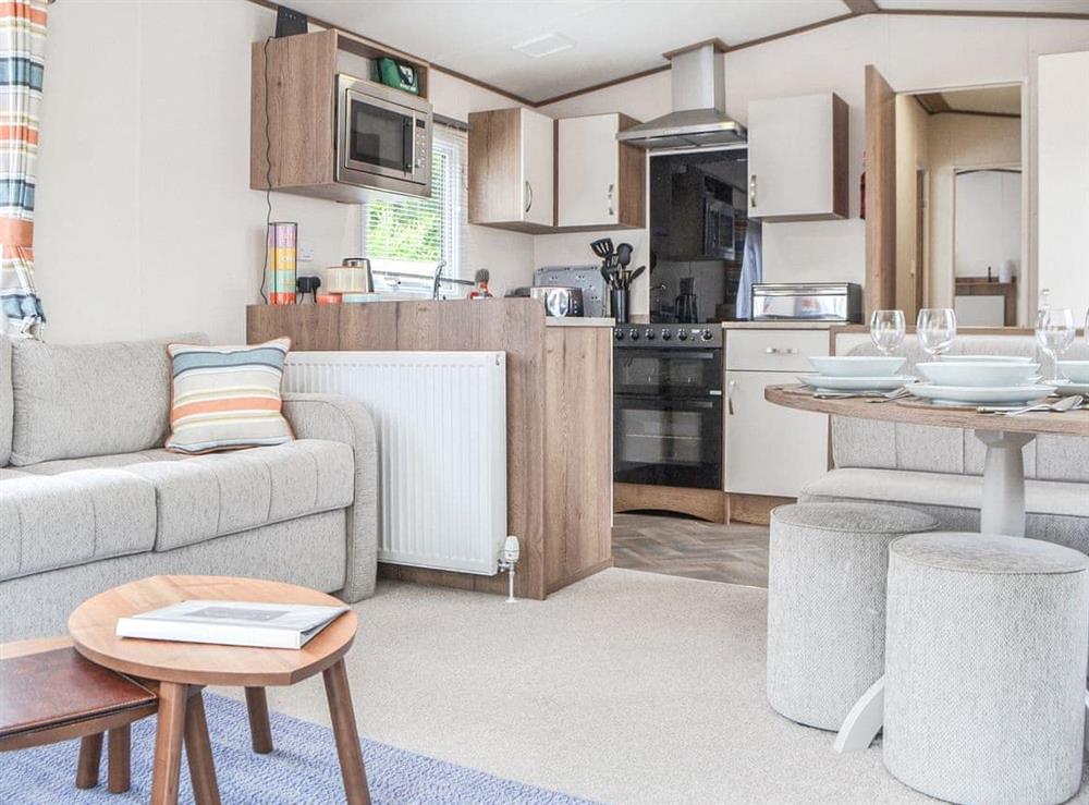 Open plan living space at Ellerbeck Lodge in Brigham, near Cockermouth, Cumbria