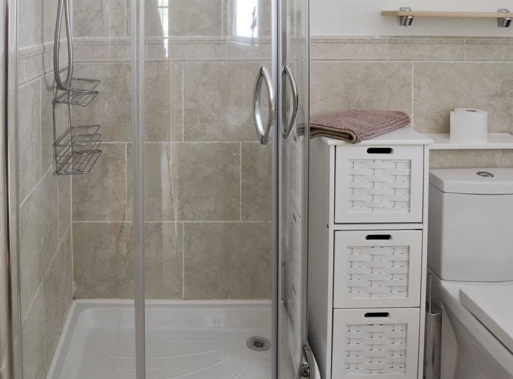 Shower room with heated towel rail at Ellerside in Cark, near Cartmel, Cumbria