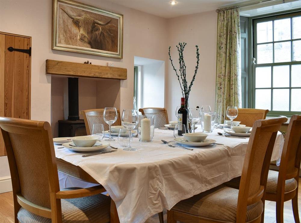 Dining room at Ellerton House in Richmond, North Yorkshire