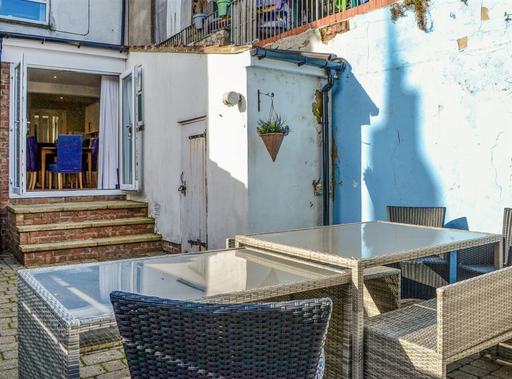 Sitting-out-area at Ellis House in Filey, North Yorkshire