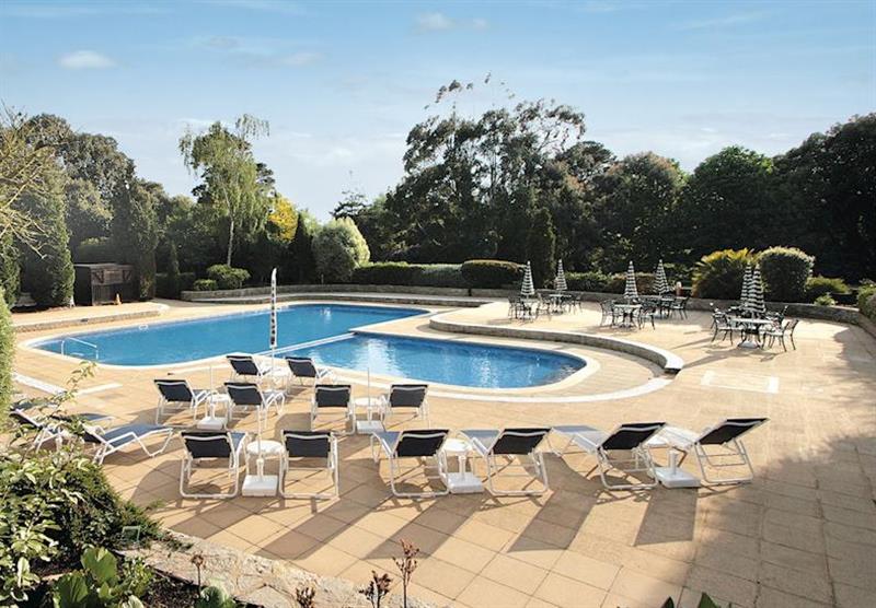 Outdoor pool at Elmers Court Country Club in Hampshire, South of England