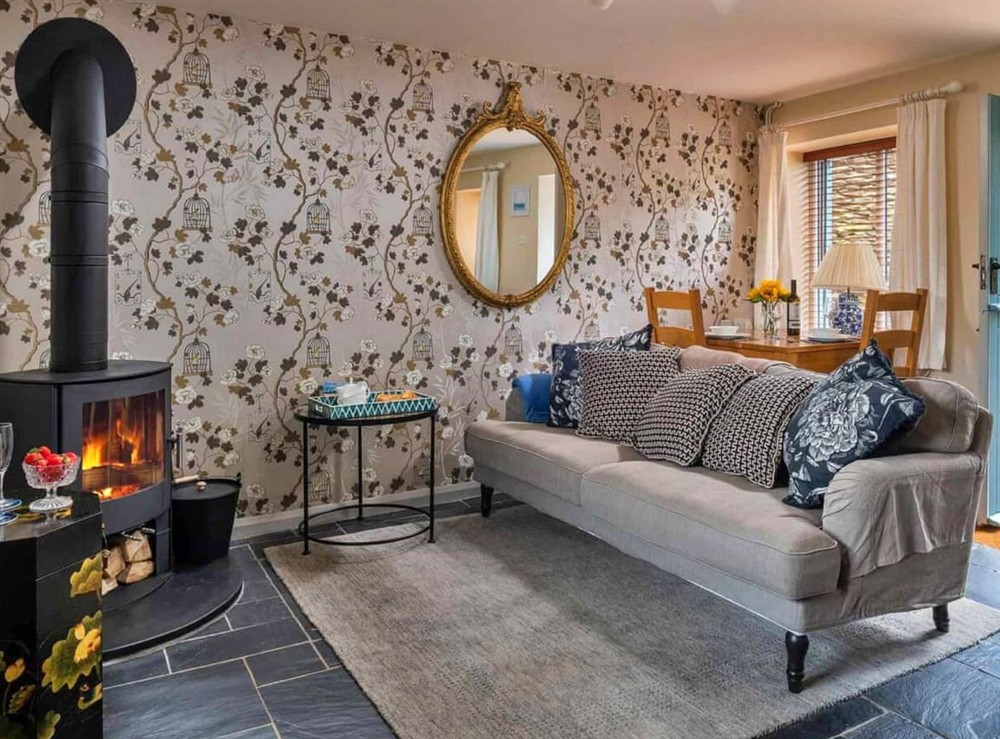 Living room at Elmstone Retreat in Combe Martin, Devon
