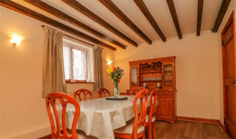 This is the dining room at Elsworthy Farm Cottage, Wootton Courtenay