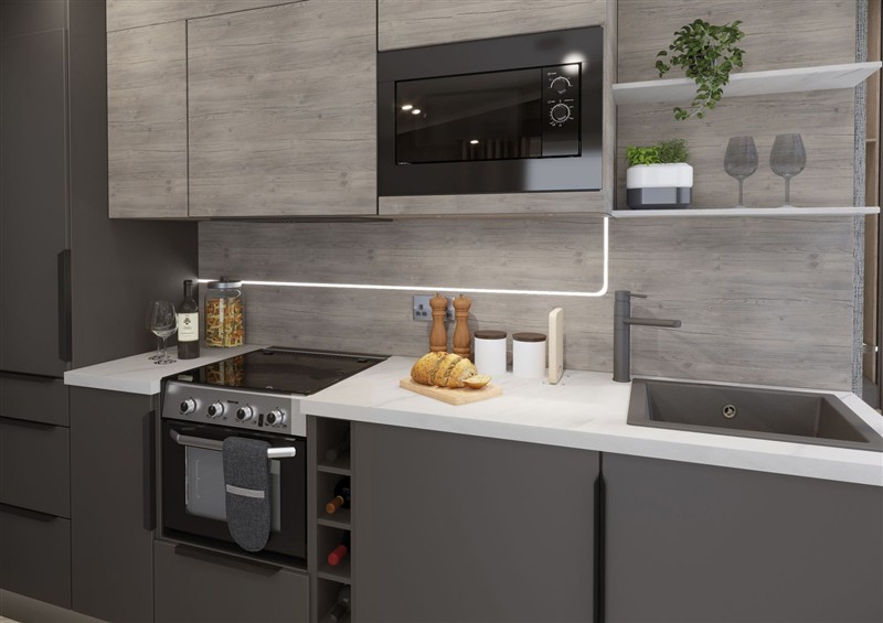 The kitchen at Elter Luxury Pod, Keswick