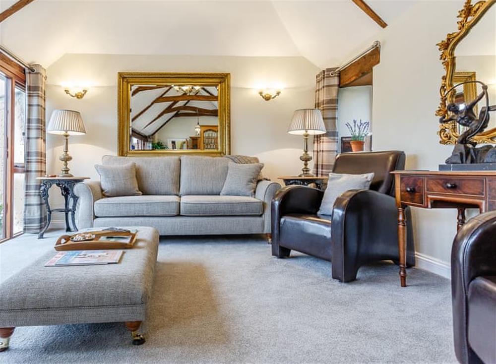Open plan living space at Elysian Barn in Bude, Cornwall