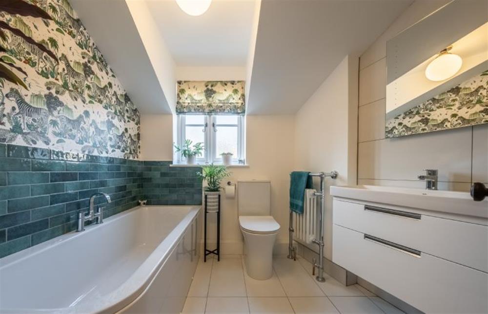 First floor: Bathroom with bath... at Ember Cottage, Litcham near Kings Lynn