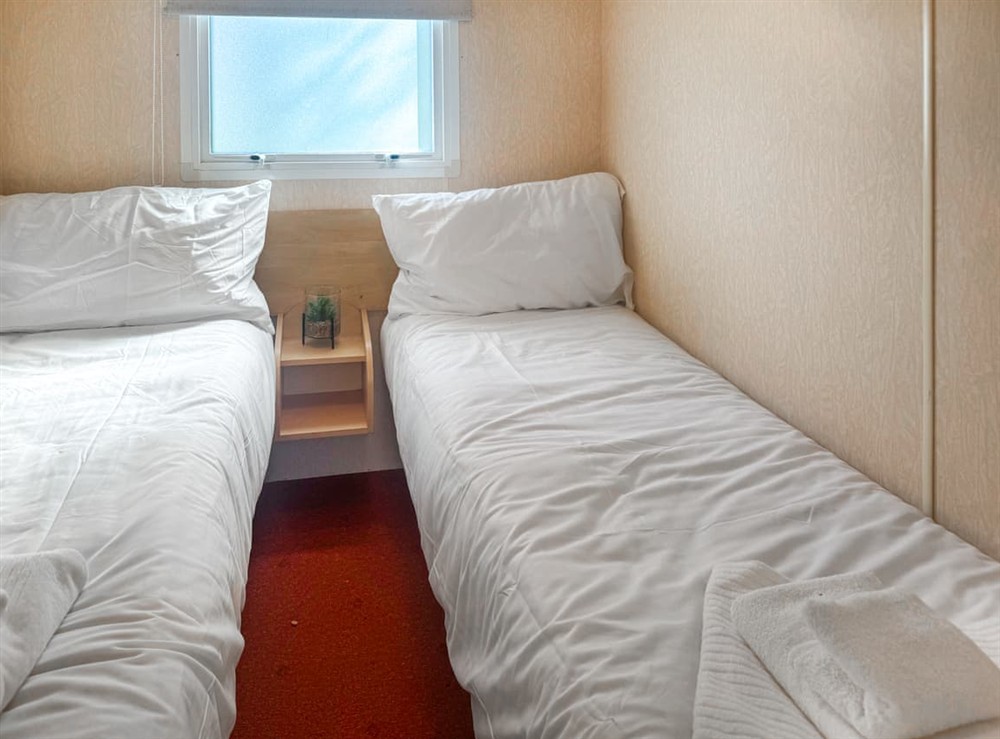 Twin bedroom at Emerald Pines in Hexham, Northumberland