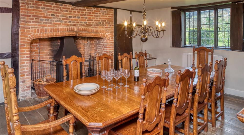 The dining room at Emley Farmhouse in Godalming, Surrey