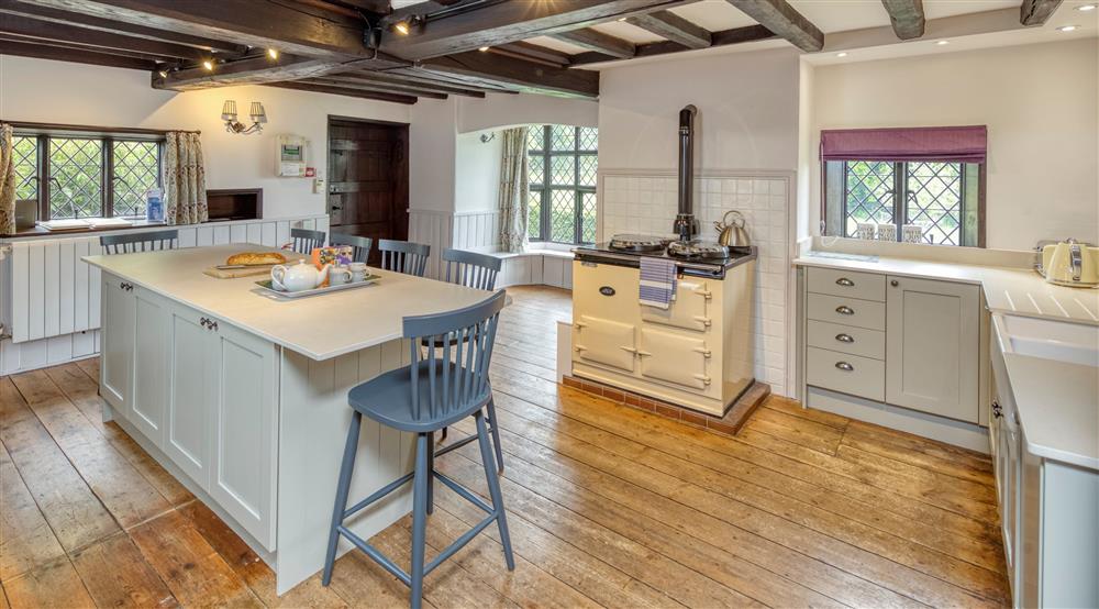 The kitchen at Emley Farmhouse in Godalming, Surrey