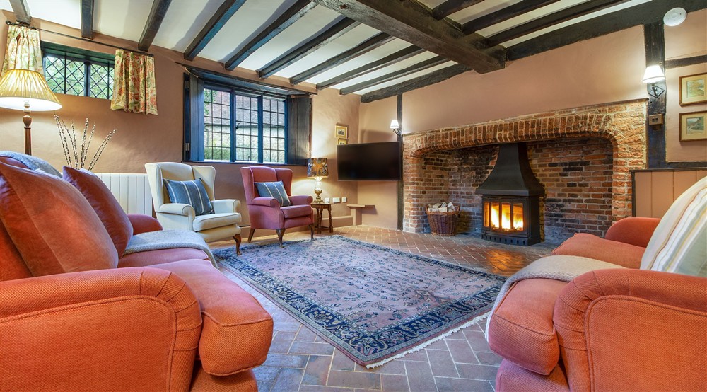 The snug at Emley Farmhouse in Godalming, Surrey