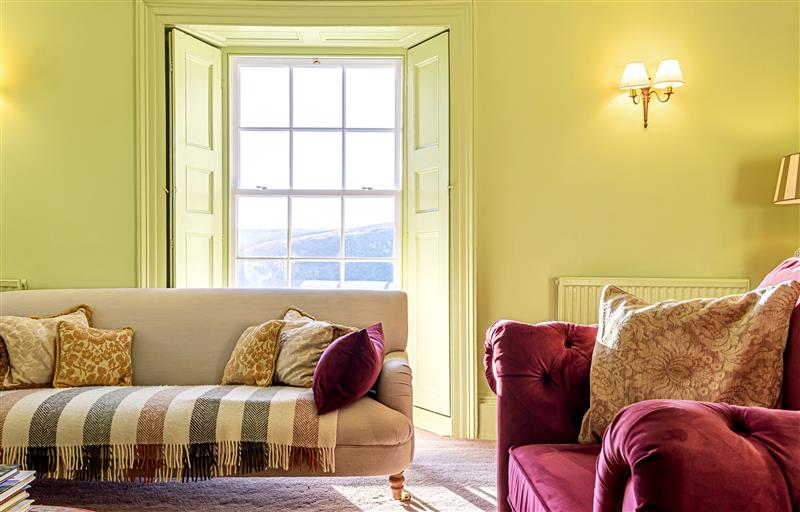 The living room at Emmetts Grange House, Simonsbath