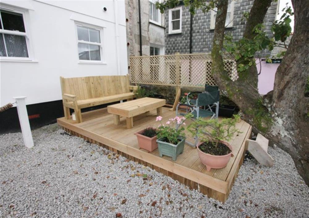 Communal decked area at Endeavour in Falmouth
