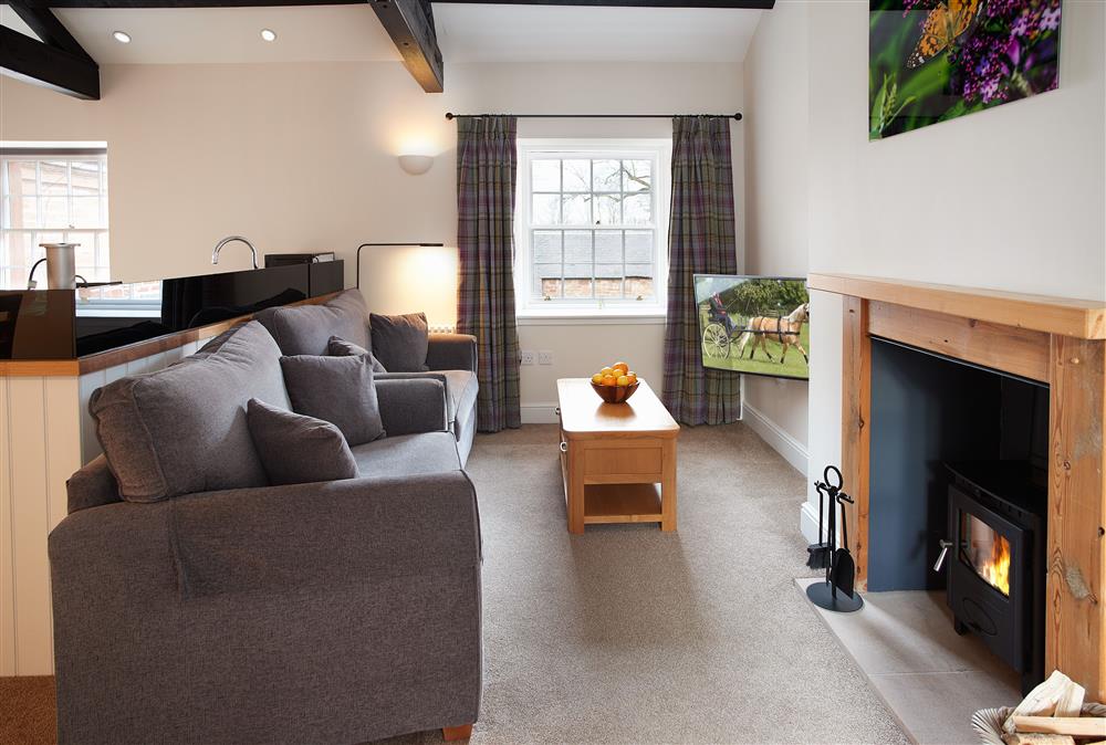Cosy up with a cup of cocoa in front of the fireplace at Engineer Apartment, Netherby Hall, Longtown