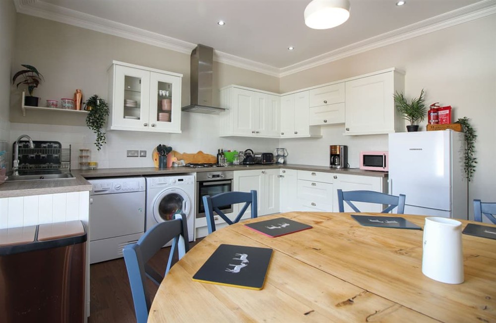 Kitchen area at Erin Lodge in Falmouth, Cornwall
