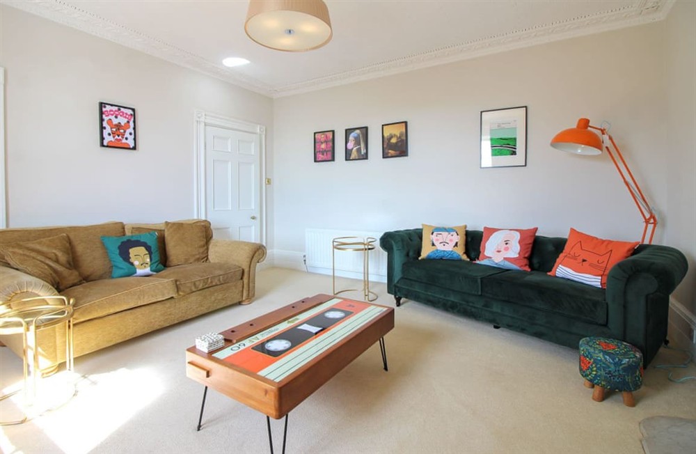 Living area at Erin Lodge in Falmouth, Cornwall